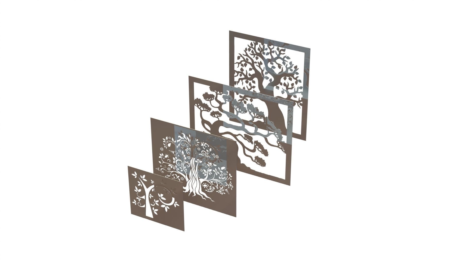 Wall pictures bunch 3D print model_3