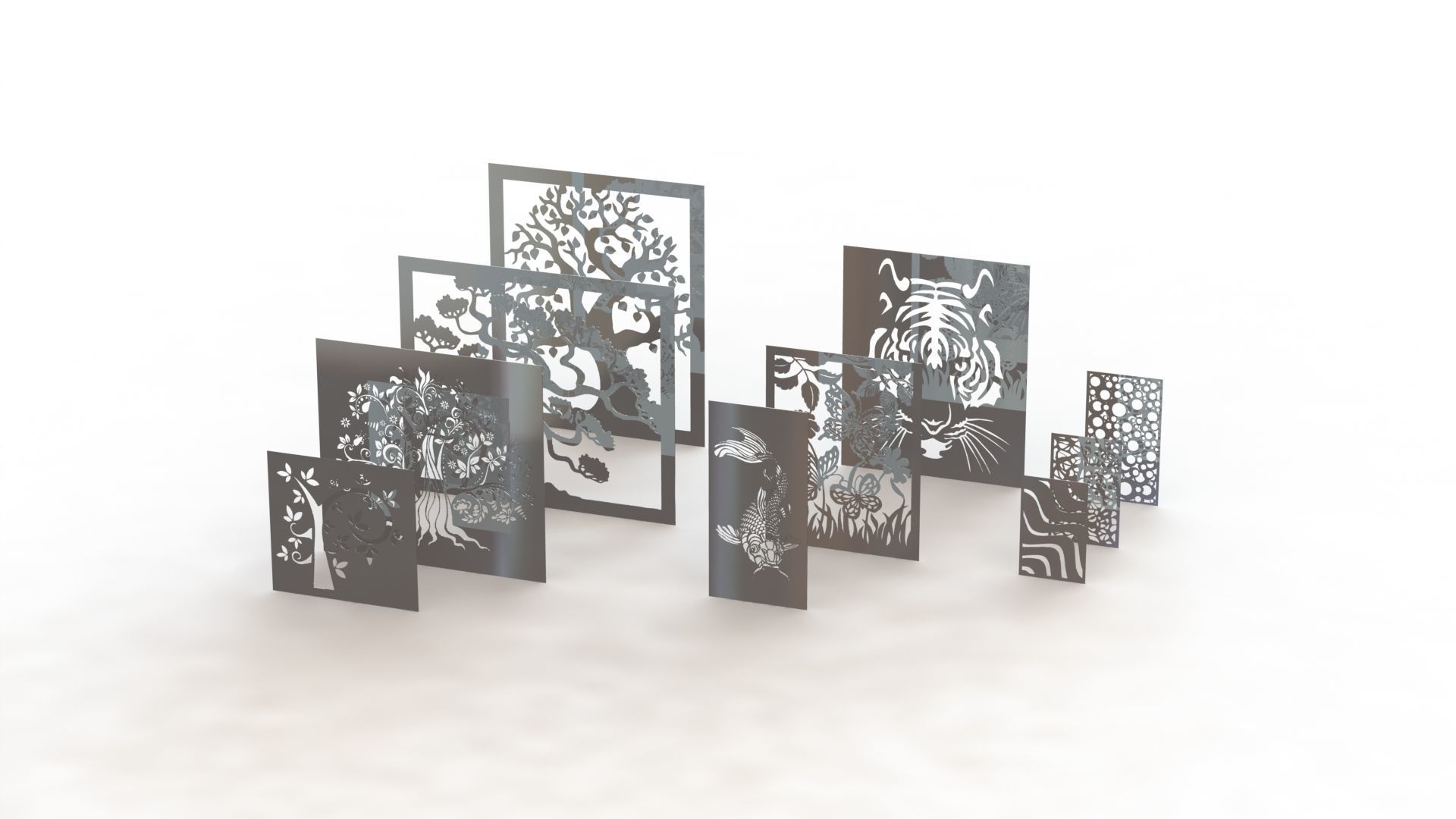 Wall pictures bunch 3D print model_1