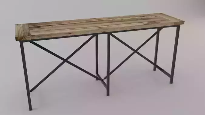 TABLE---Wood and Metal 3D model