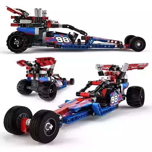 Lego Technic 42010 plus 42011 3D model