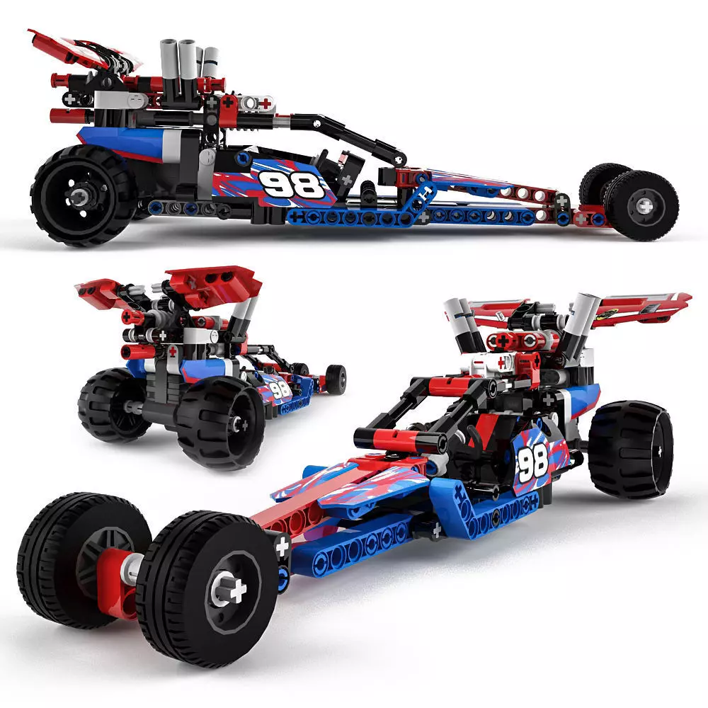 Lego Technic 42010 plus 42011 3D model_0