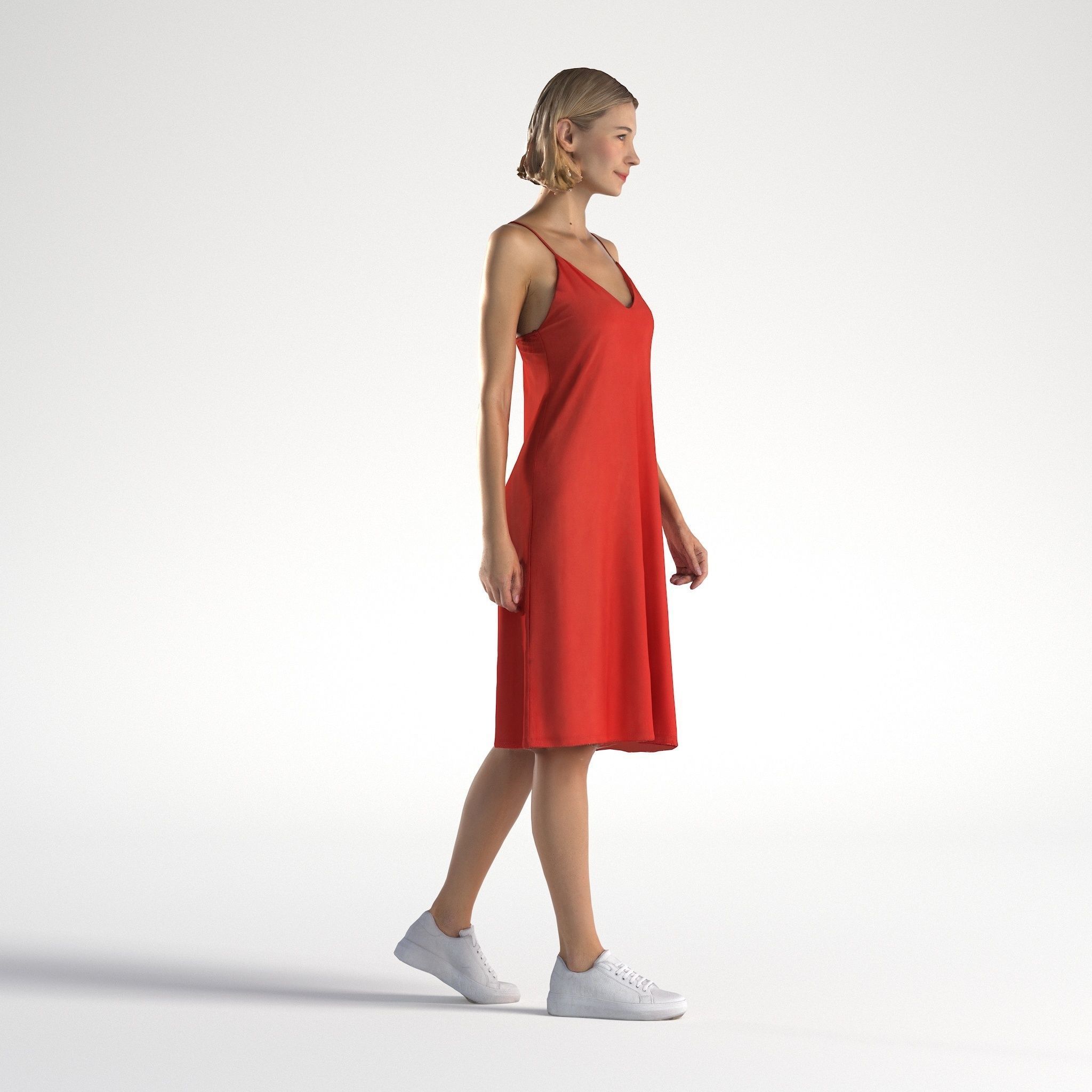 Woman Summer Outfit Walking Low poly Natalia 1005 3D model_1