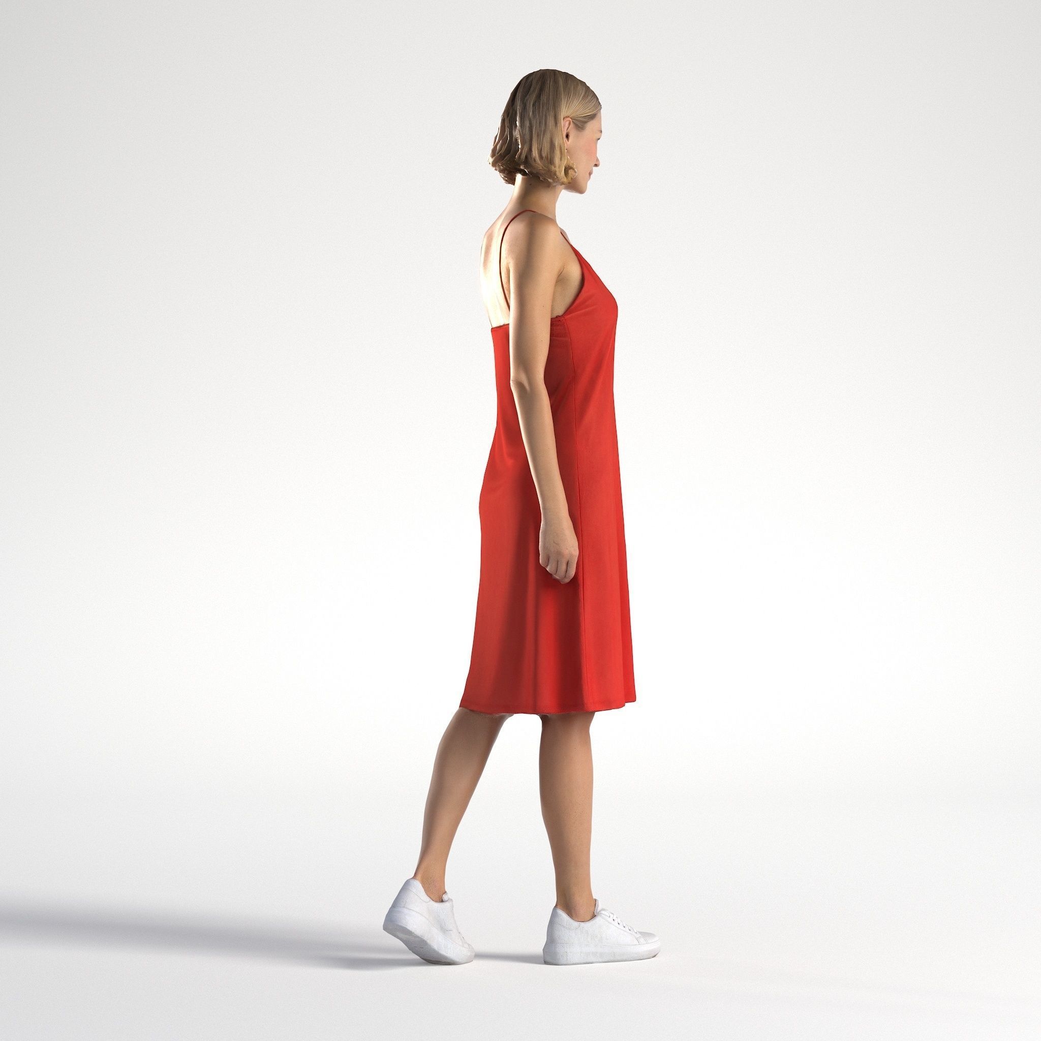 Woman Summer Outfit Walking Low poly Natalia 1005 3D model_2