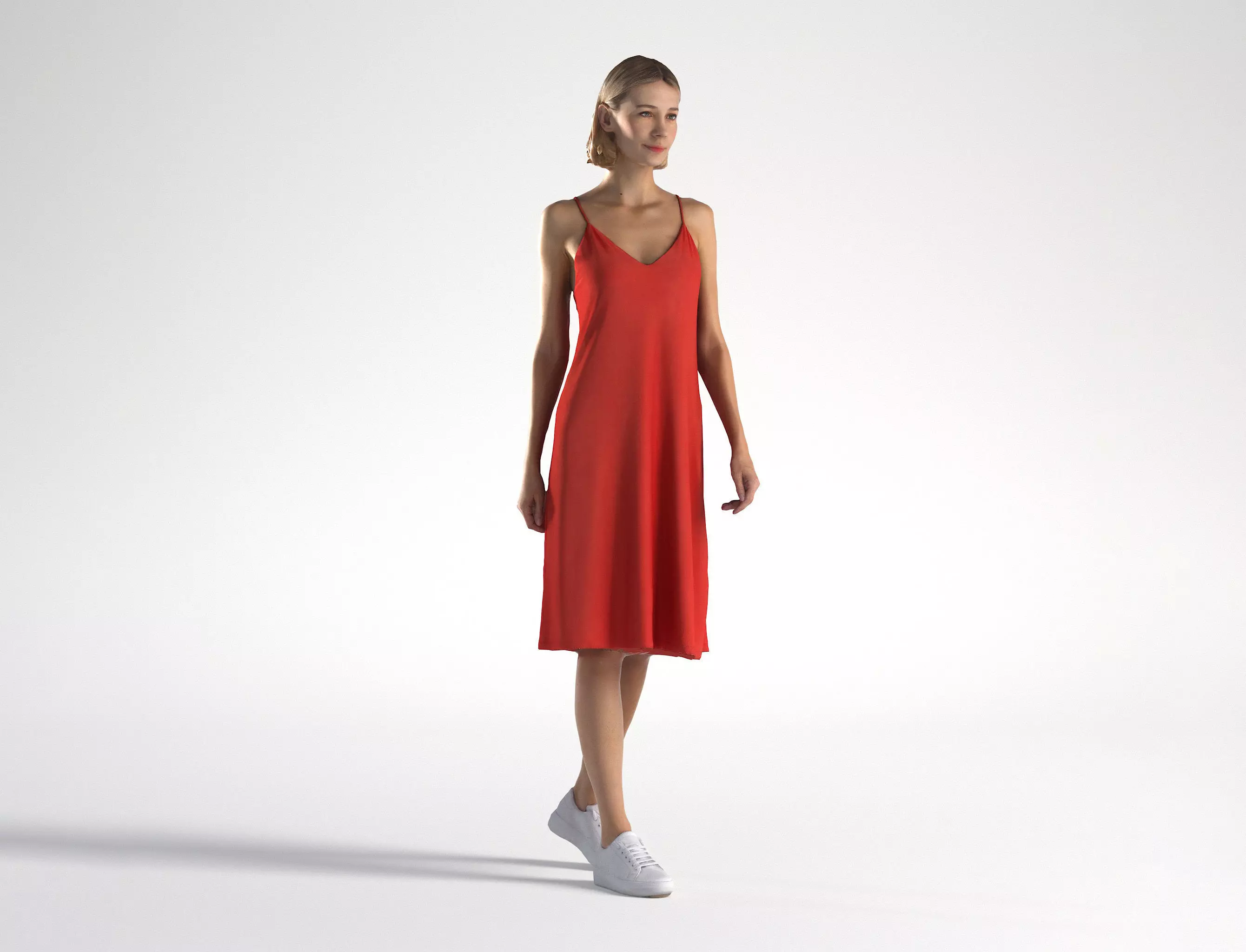 Woman Summer Outfit Walking Low poly Natalia 1005 3D model_0