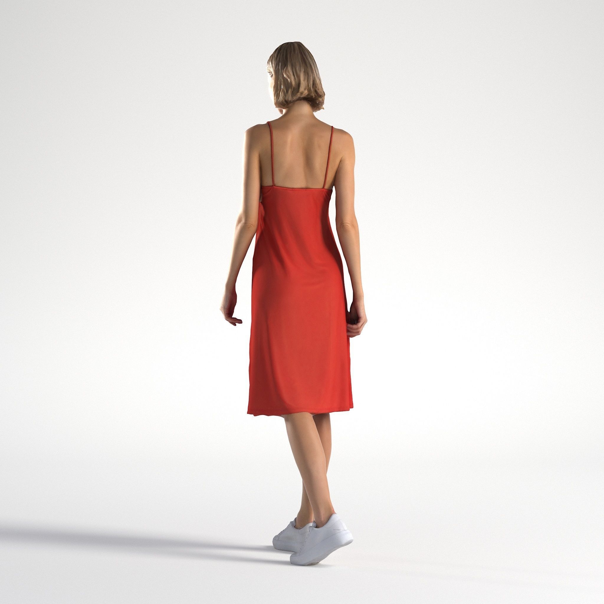 Woman Summer Outfit Walking Low poly Natalia 1005 3D model_4