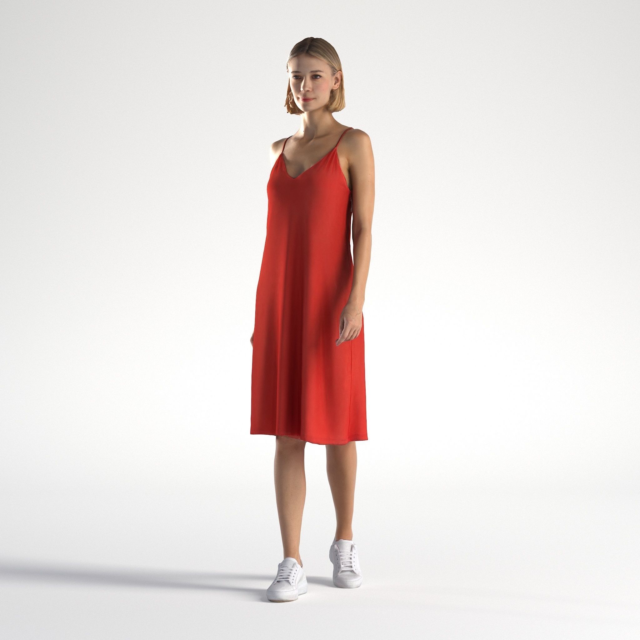 Woman Summer Outfit Walking Low poly Natalia 1005 3D model_7