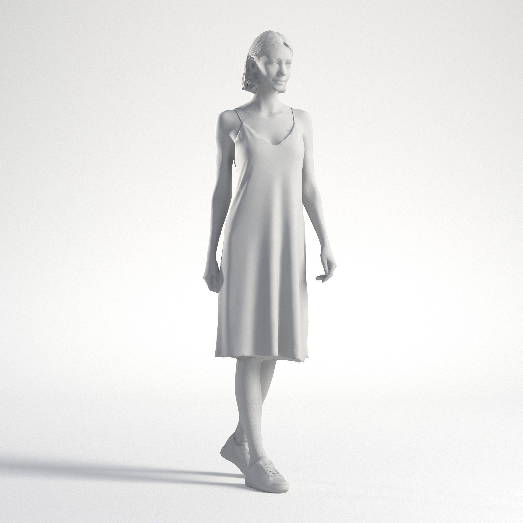 Woman Summer Outfit Walking Low poly Natalia 1005 3D model_8