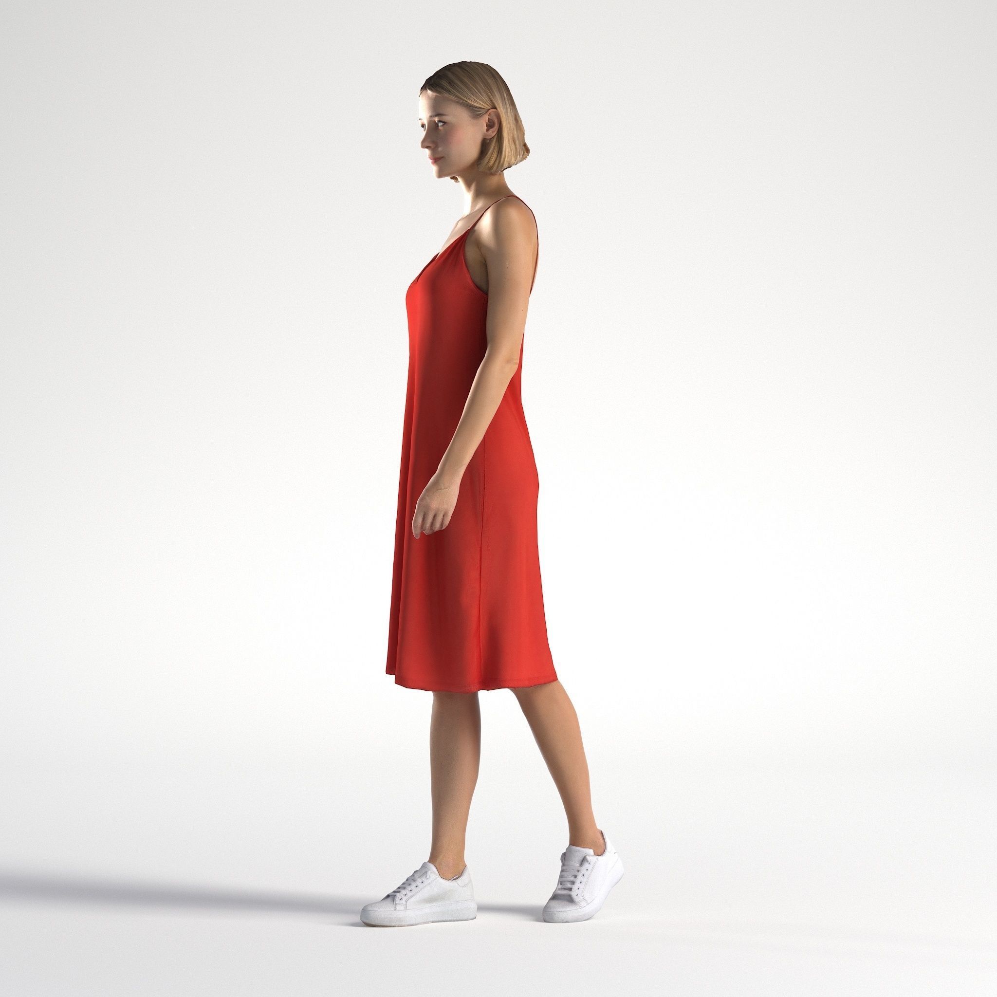 Woman Summer Outfit Walking Low poly Natalia 1005 3D model_6