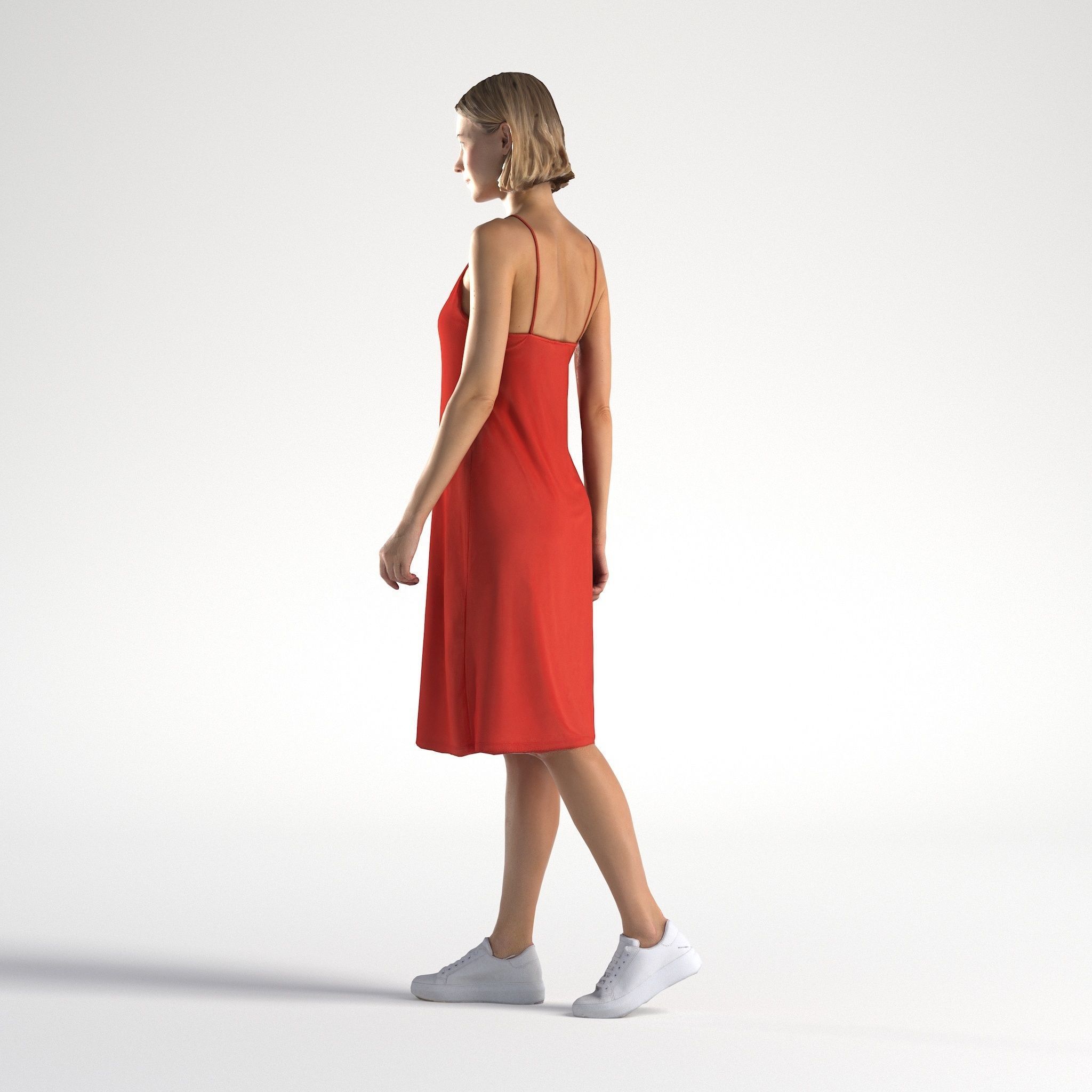Woman Summer Outfit Walking Low poly Natalia 1005 3D model_5