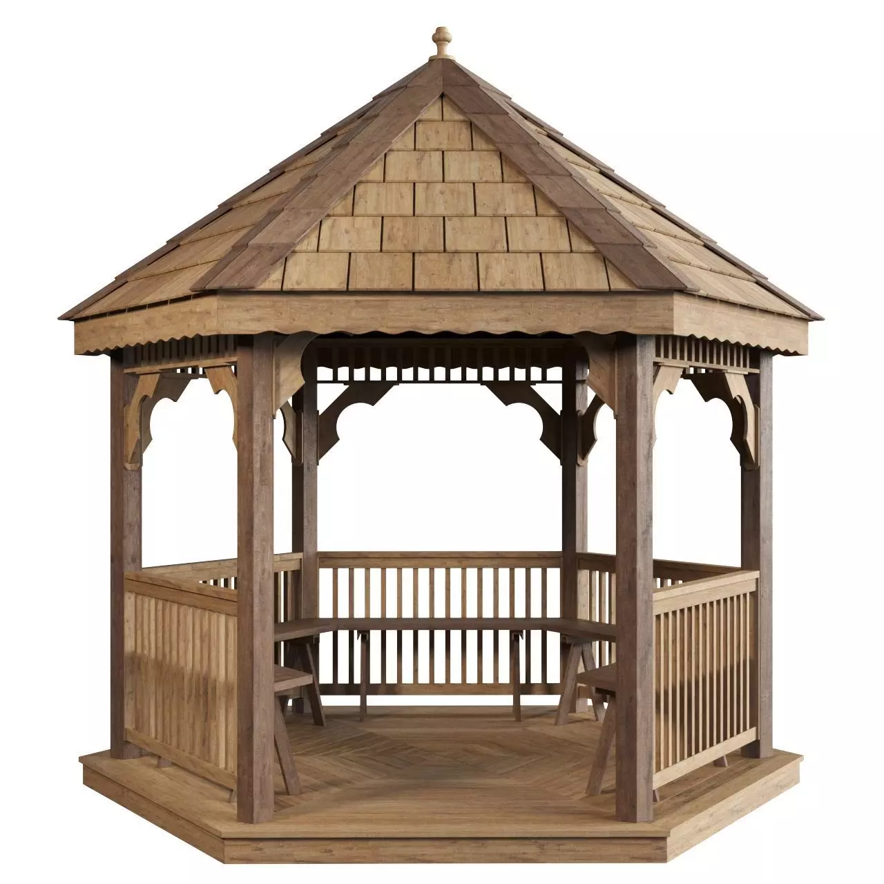 Hexagonal gazebo 3D model