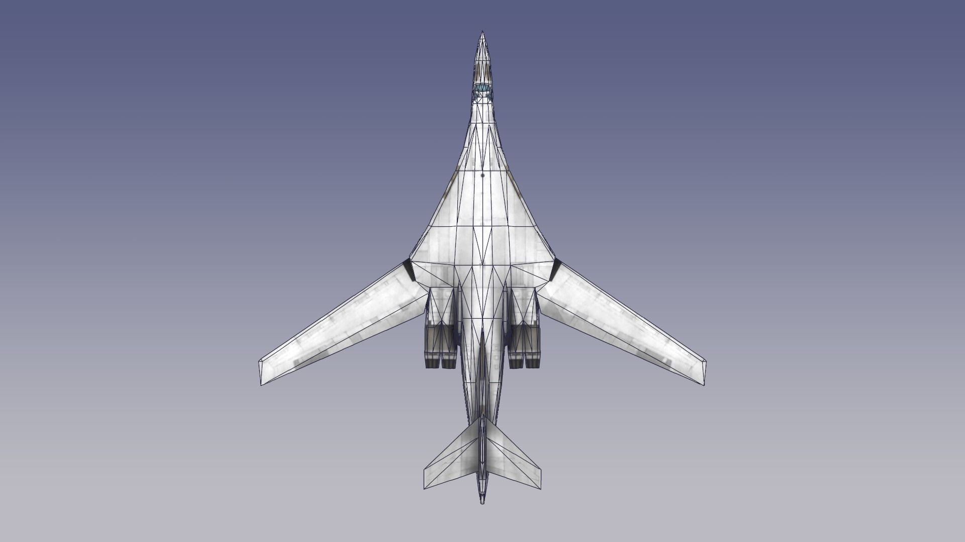 Tupolev Tu-160 Blackjack Low-poly 3D model_9