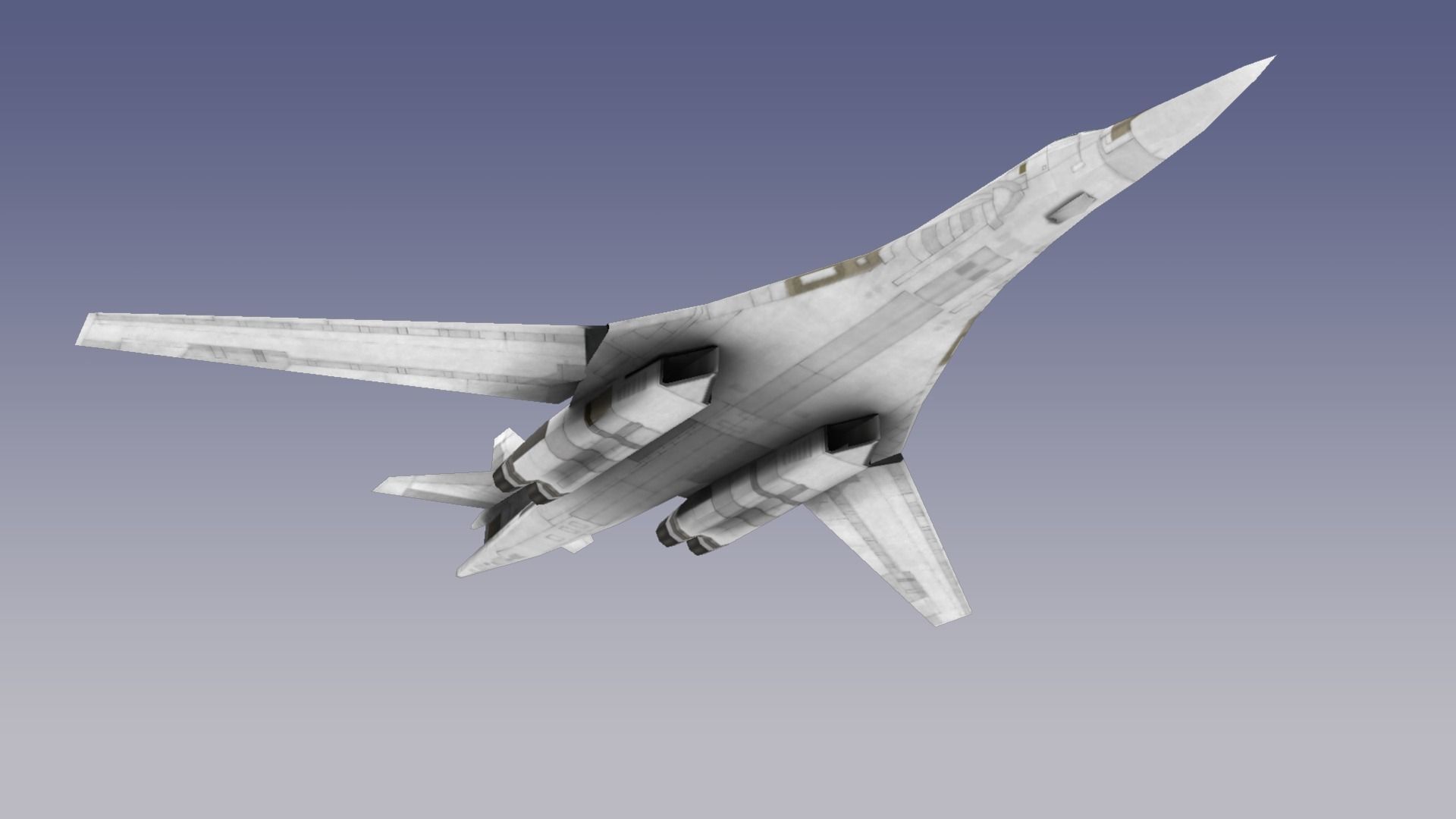 Tupolev Tu-160 Blackjack Low-poly 3D model_2
