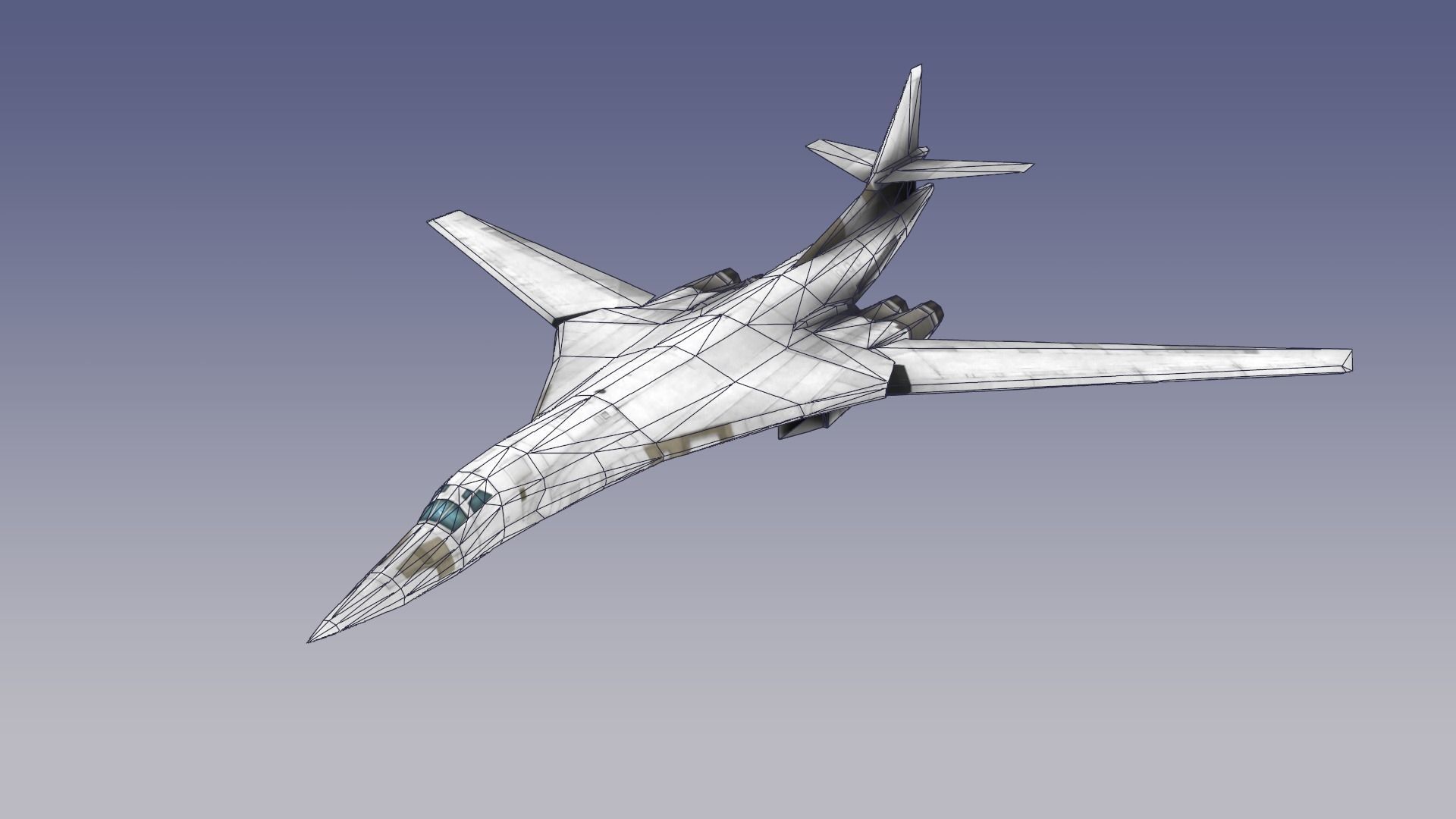 Tupolev Tu-160 Blackjack Low-poly 3D model_1