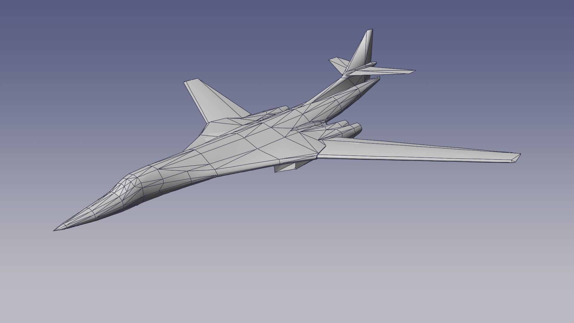 Tupolev Tu-160 Blackjack Low-poly 3D model_15