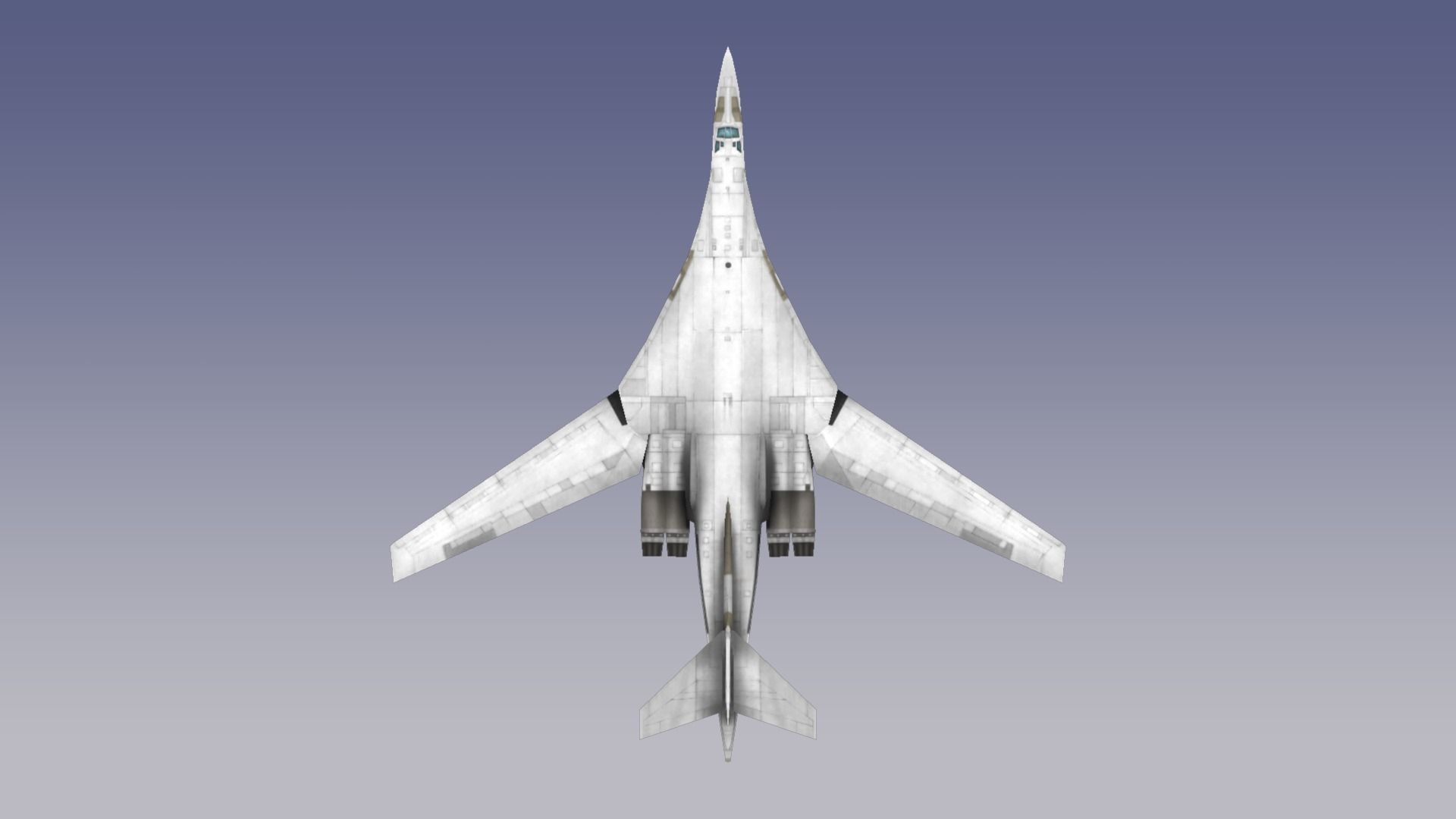 Tupolev Tu-160 Blackjack Low-poly 3D model_8
