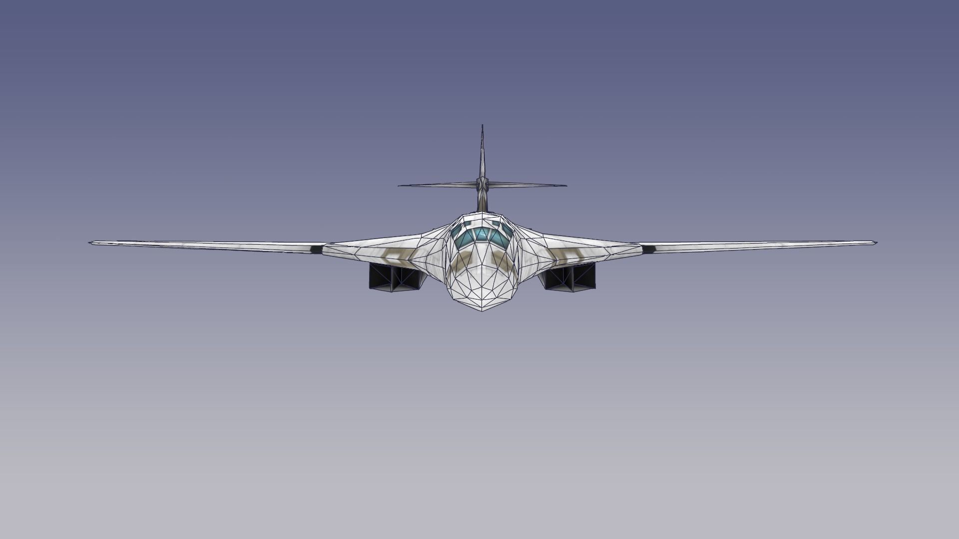 Tupolev Tu-160 Blackjack Low-poly 3D model_7