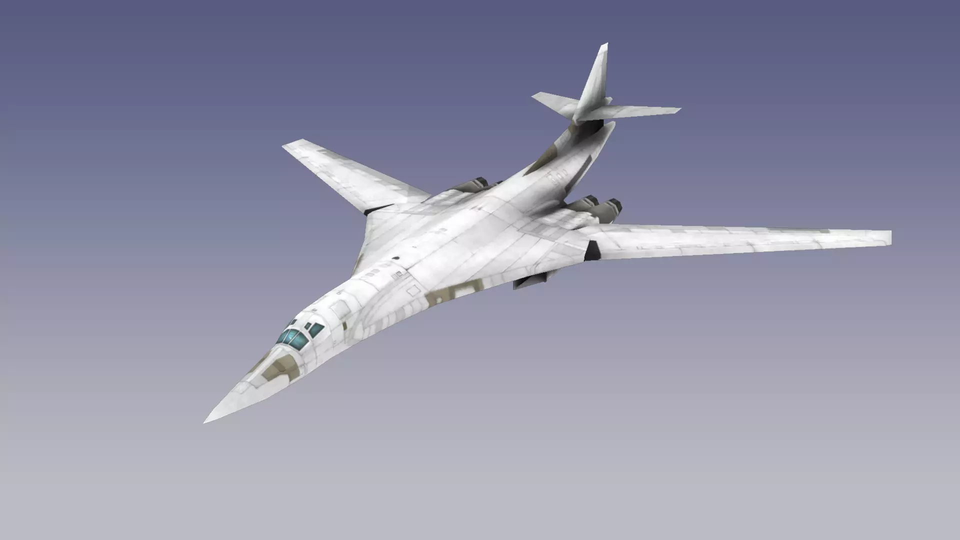 Tupolev Tu-160 Blackjack Low-poly 3D model_0