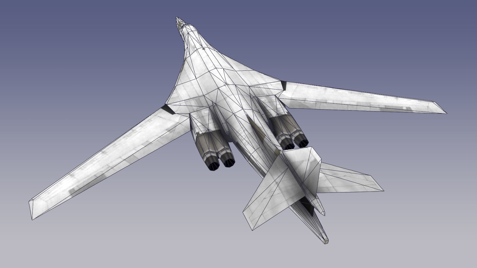 Tupolev Tu-160 Blackjack Low-poly 3D model_5