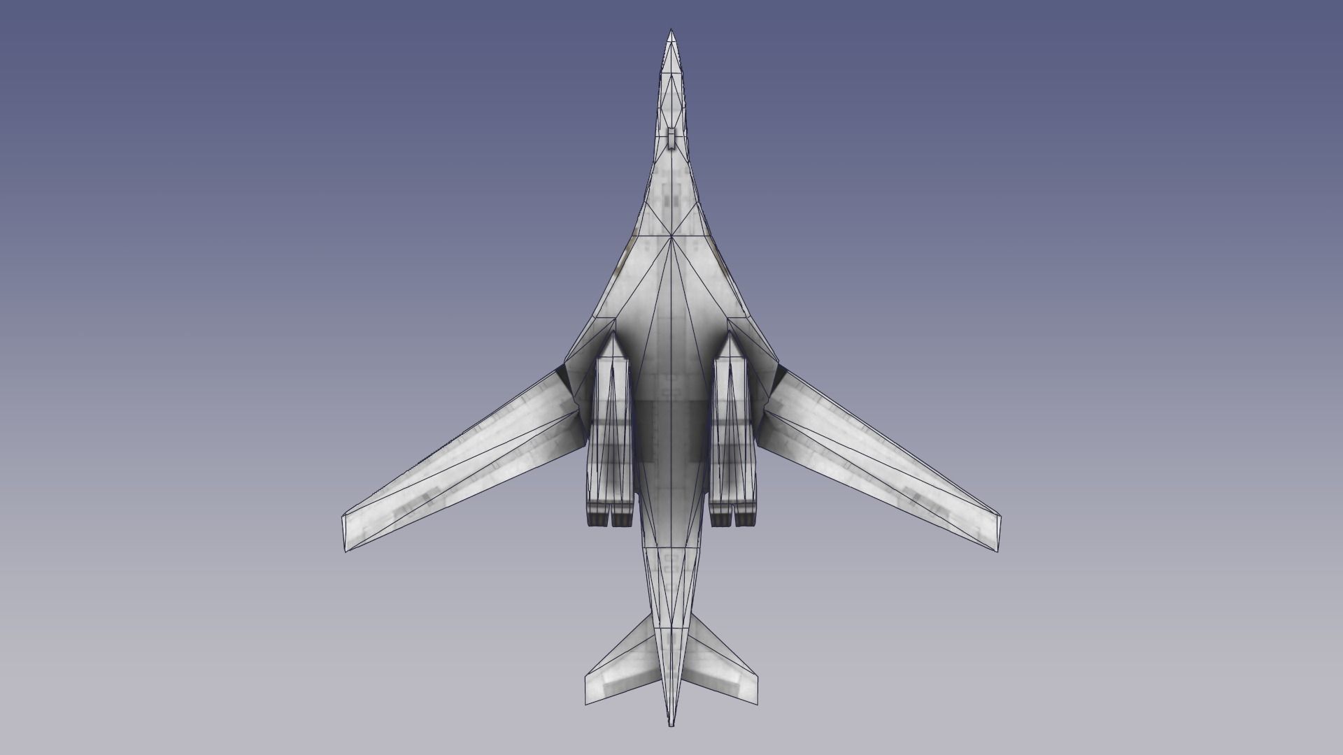 Tupolev Tu-160 Blackjack Low-poly 3D model_11