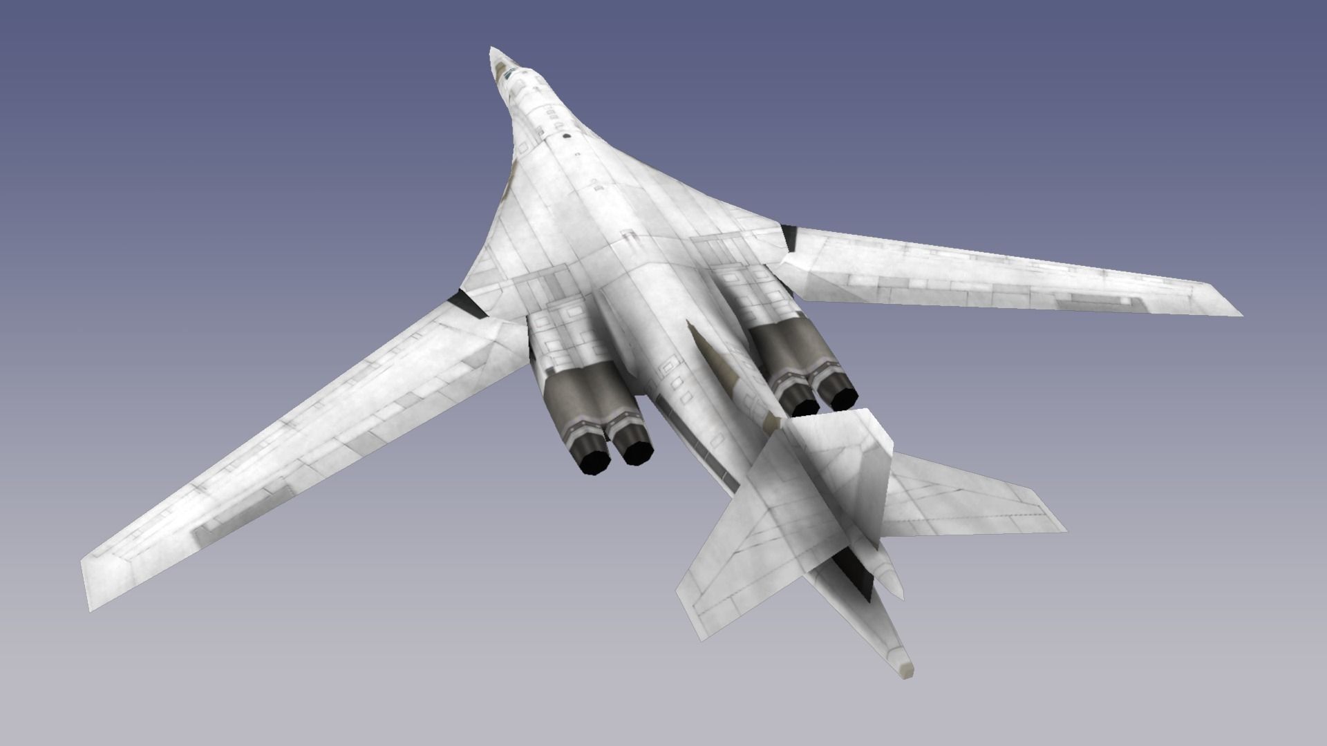 Tupolev Tu-160 Blackjack Low-poly 3D model_4