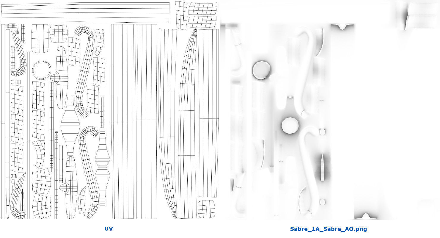 Sabre 1A Low-poly 3D model_7