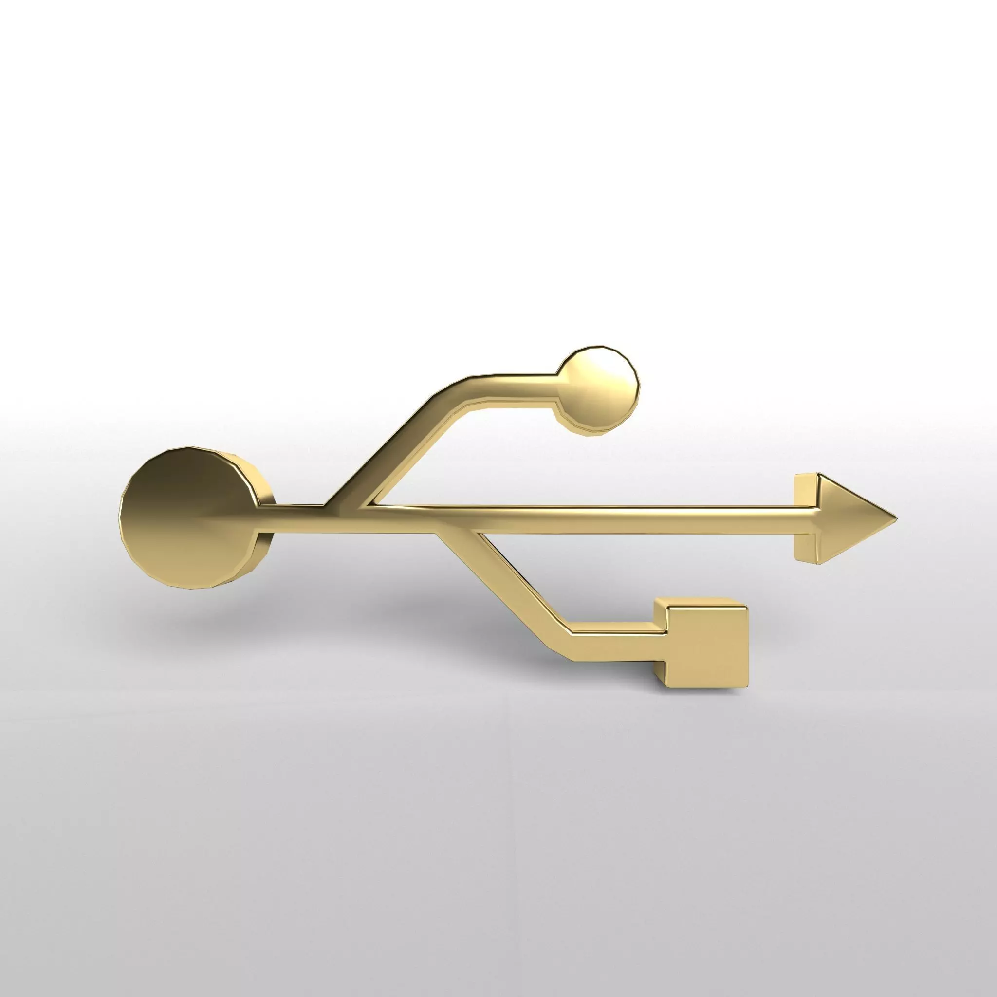 USB Symbol v1 003 Low-poly 3D model_0