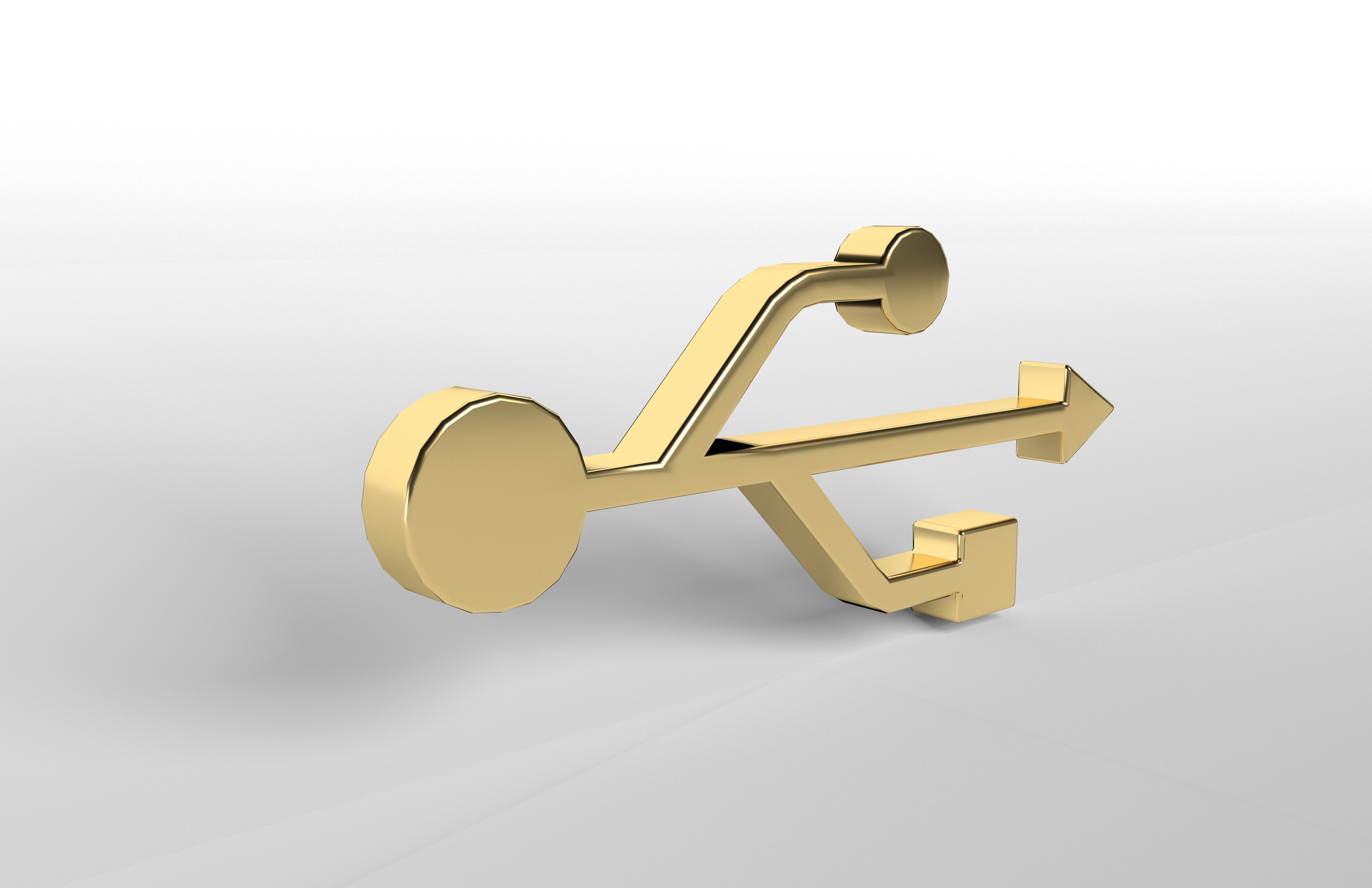 USB Symbol v1 003 Low-poly 3D model_3