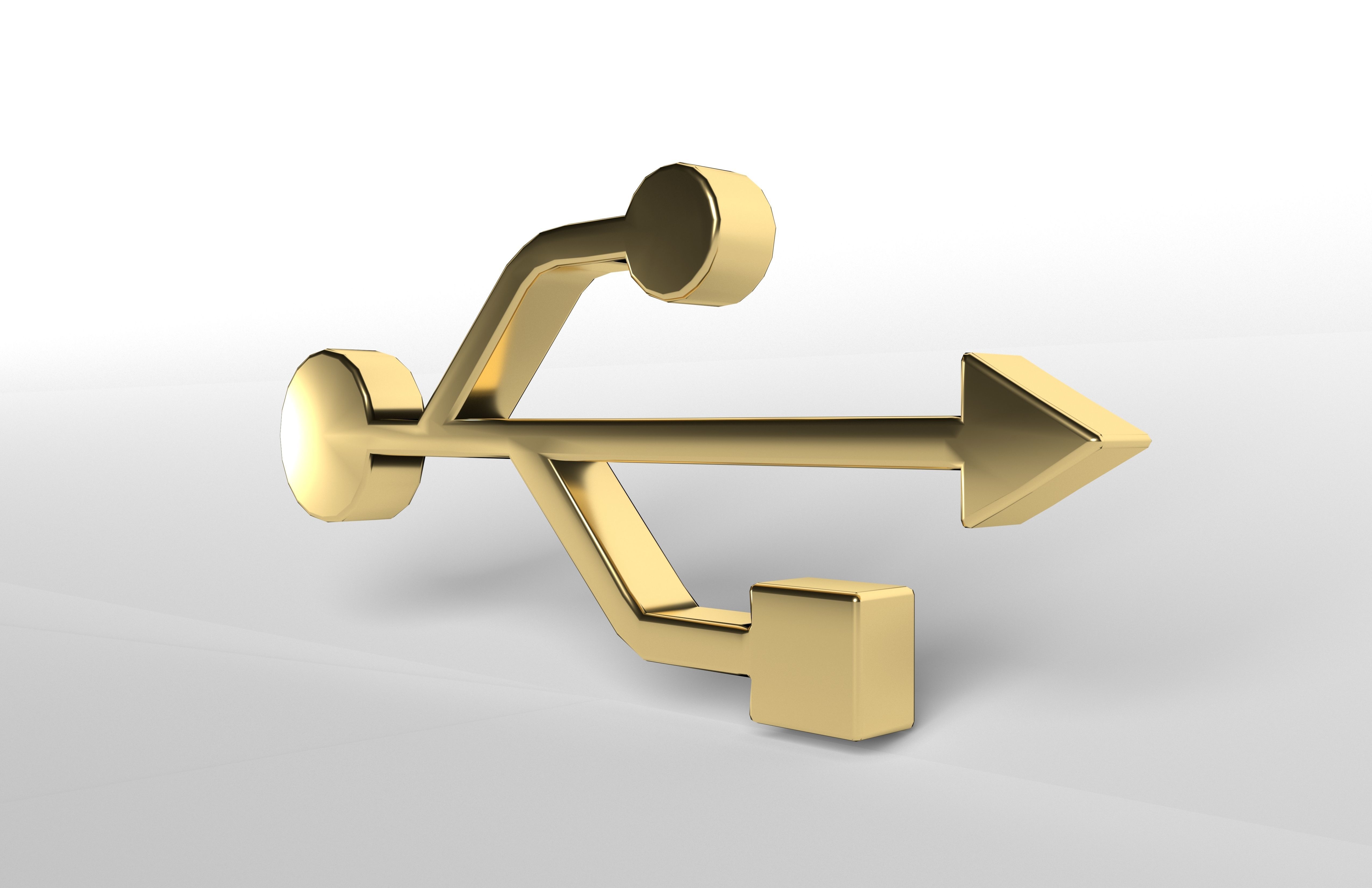 USB Symbol v1 003 Low-poly 3D model_2