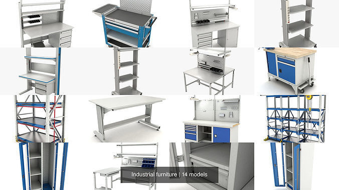 Industrial furniture 3D Model Collection