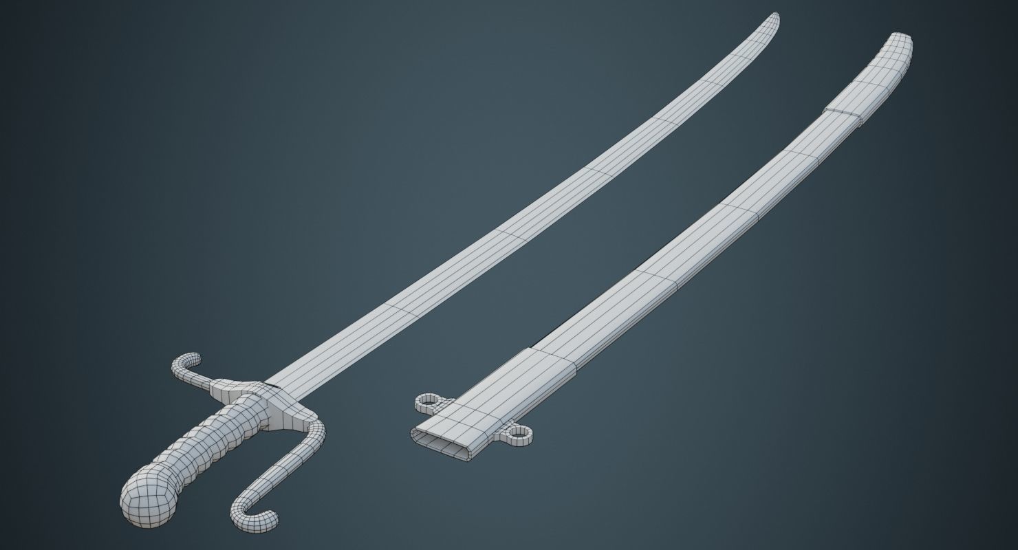 Sabre 1C Low-poly 3D model_6