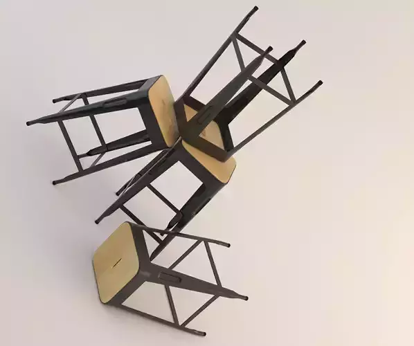 STOOL---Wood and Metal
