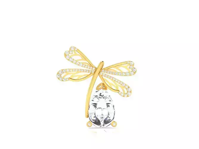 Women butterfly Pendant 3dm render detail 3D print model