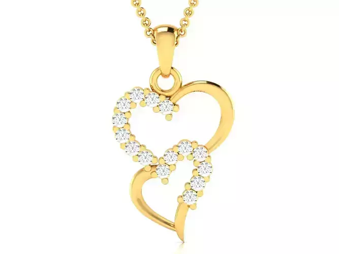 Women heart pendant 3dm render detail