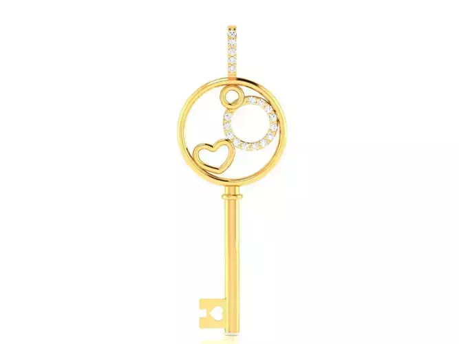 Heart -key pendant 3dm render detail 3D print model