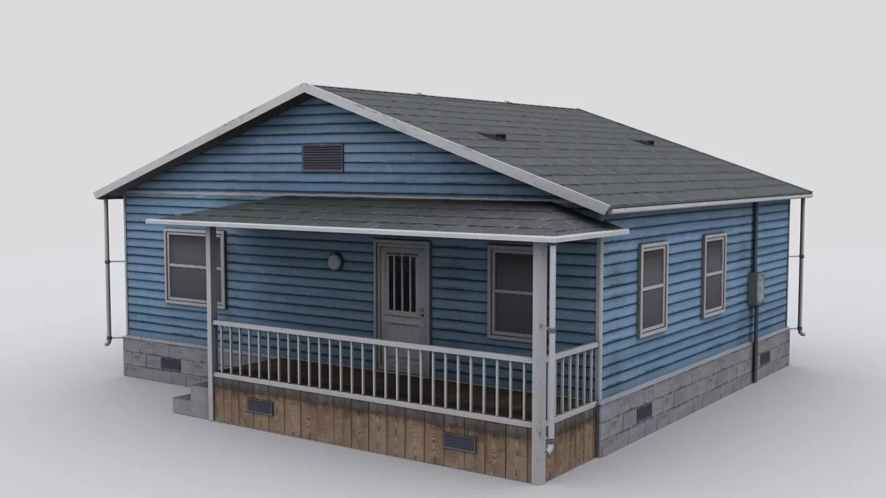 small wooden house Low-poly 3D model