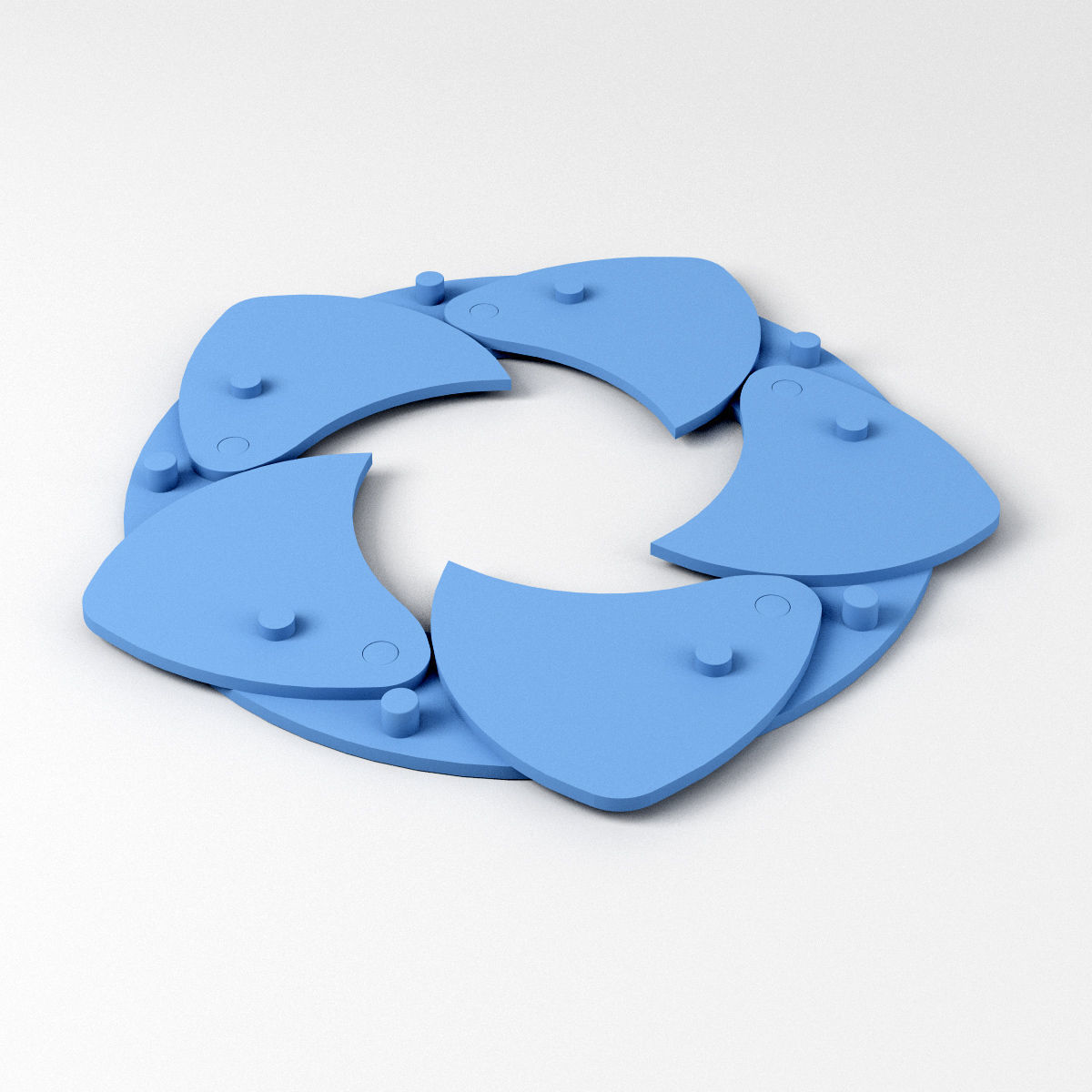 Mechanical Blade Iris Diaphragm Aperture Free low-poly 3D model_7