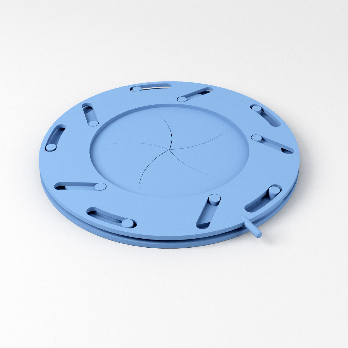Mechanical Blade Iris Diaphragm Aperture Free low-poly 3D model_1
