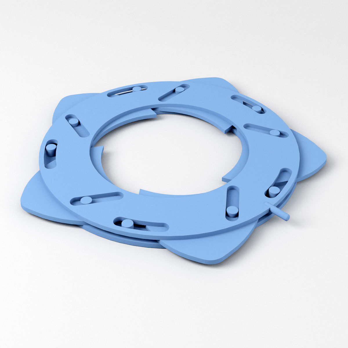 Mechanical Blade Iris Diaphragm Aperture Free low-poly 3D model_4