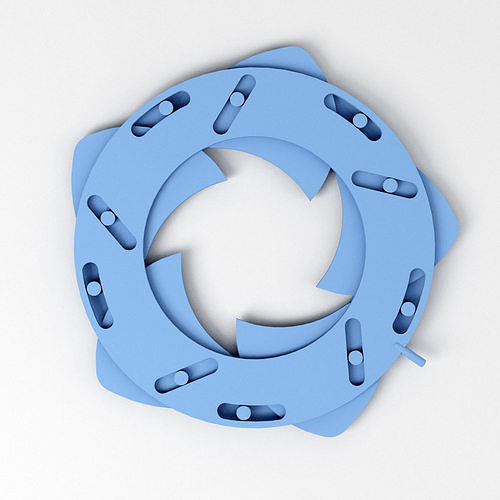 Mechanical Blade Iris Diaphragm Aperture Free low-poly 3D model