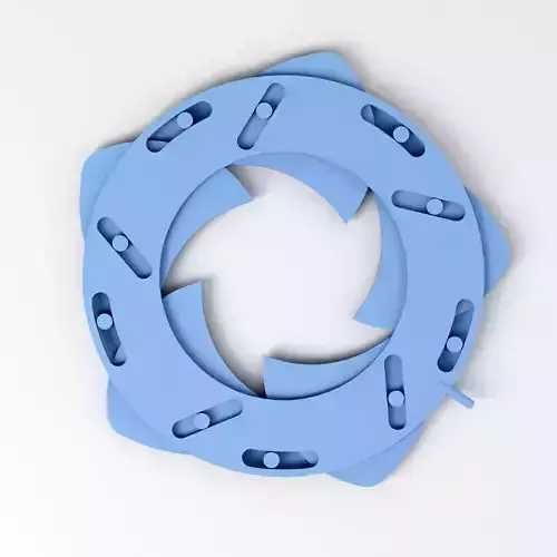 Mechanical Blade Iris Diaphragm Aperture Free low-poly 3D model