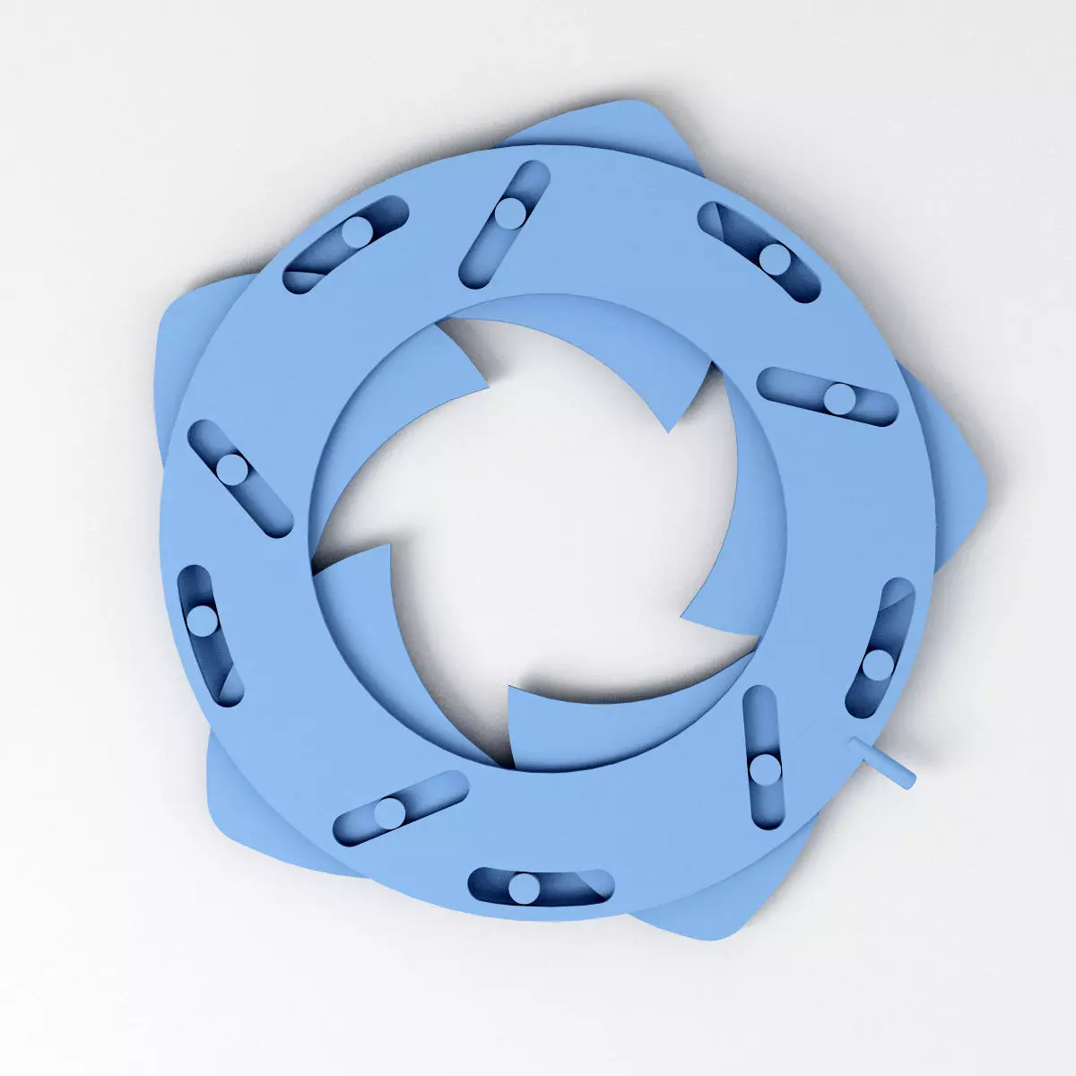 Mechanical Blade Iris Diaphragm Aperture Free low-poly 3D model_0