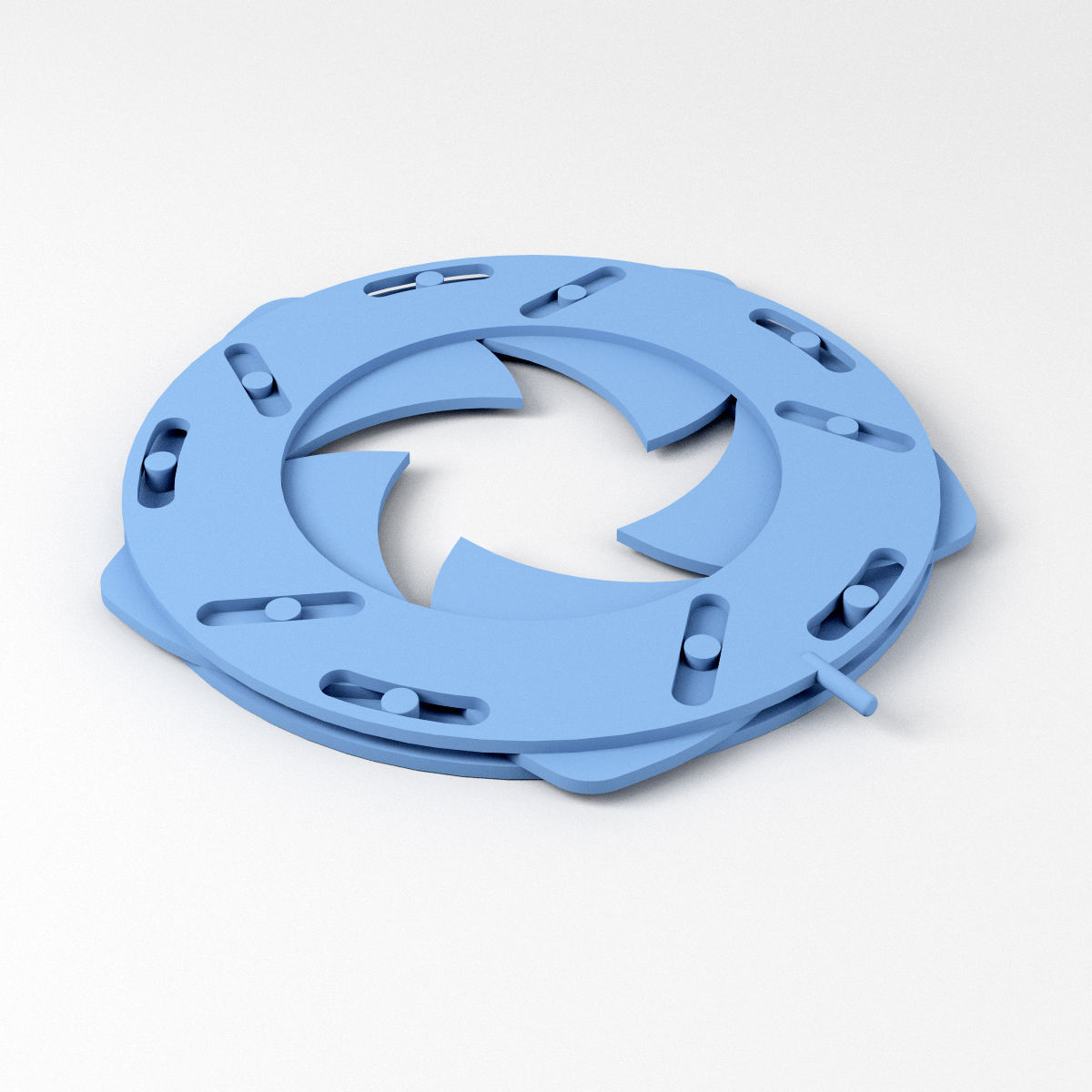 Mechanical Blade Iris Diaphragm Aperture Free low-poly 3D model_3
