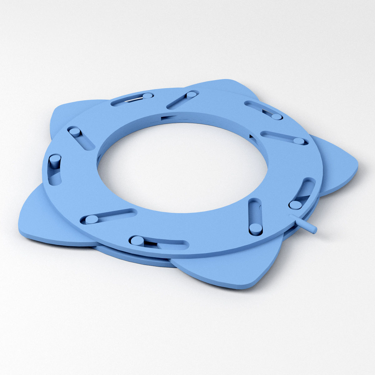 Mechanical Blade Iris Diaphragm Aperture Free low-poly 3D model_5