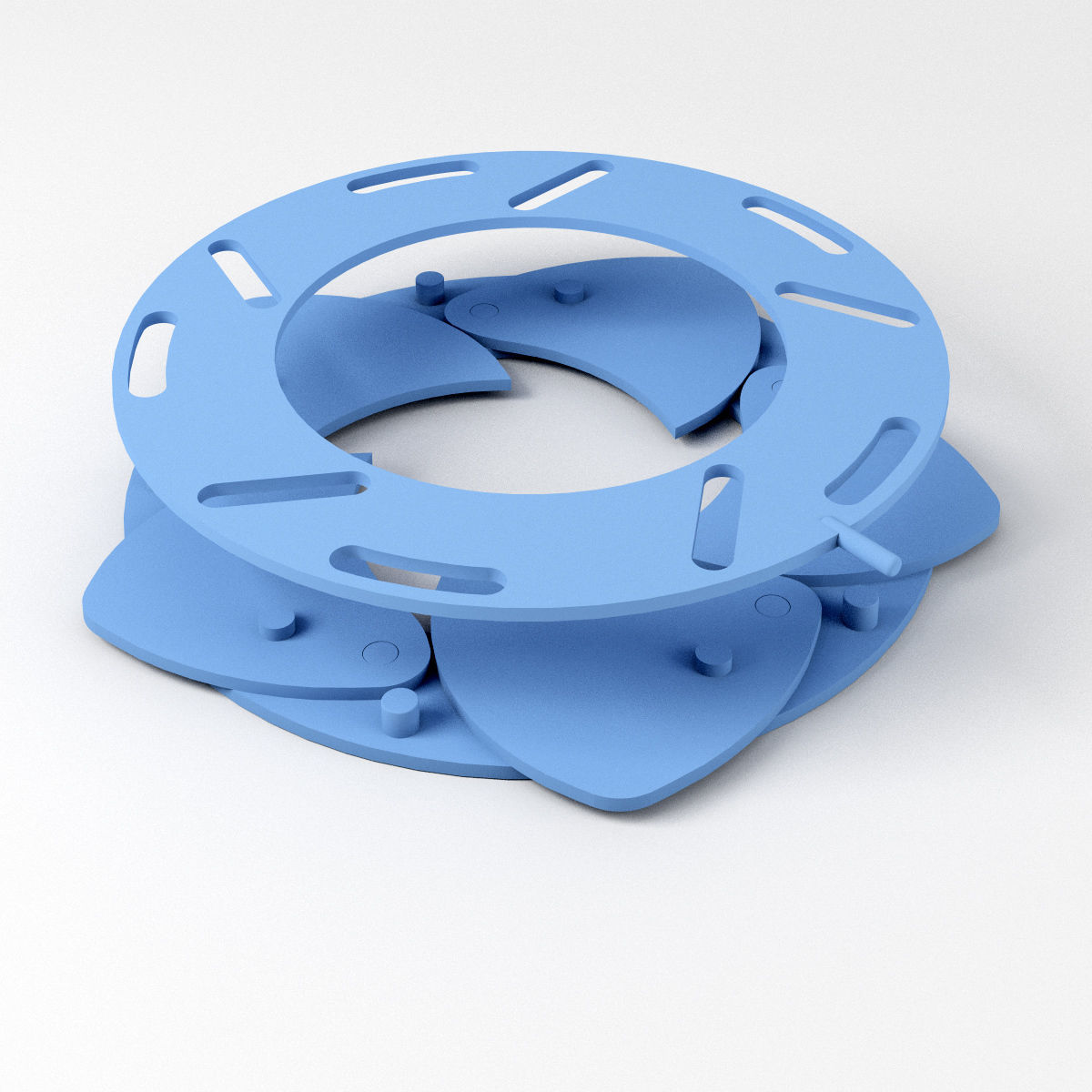 Mechanical Blade Iris Diaphragm Aperture Free low-poly 3D model_8