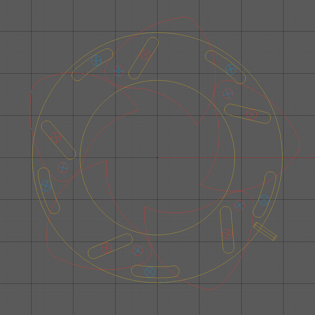 Mechanical Blade Iris Diaphragm Aperture Free low-poly 3D model_10