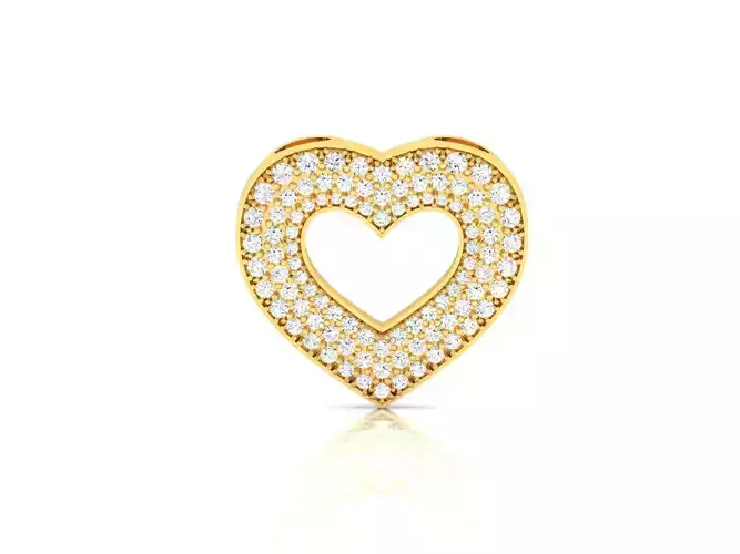 Women heart pendant 3dm render detail