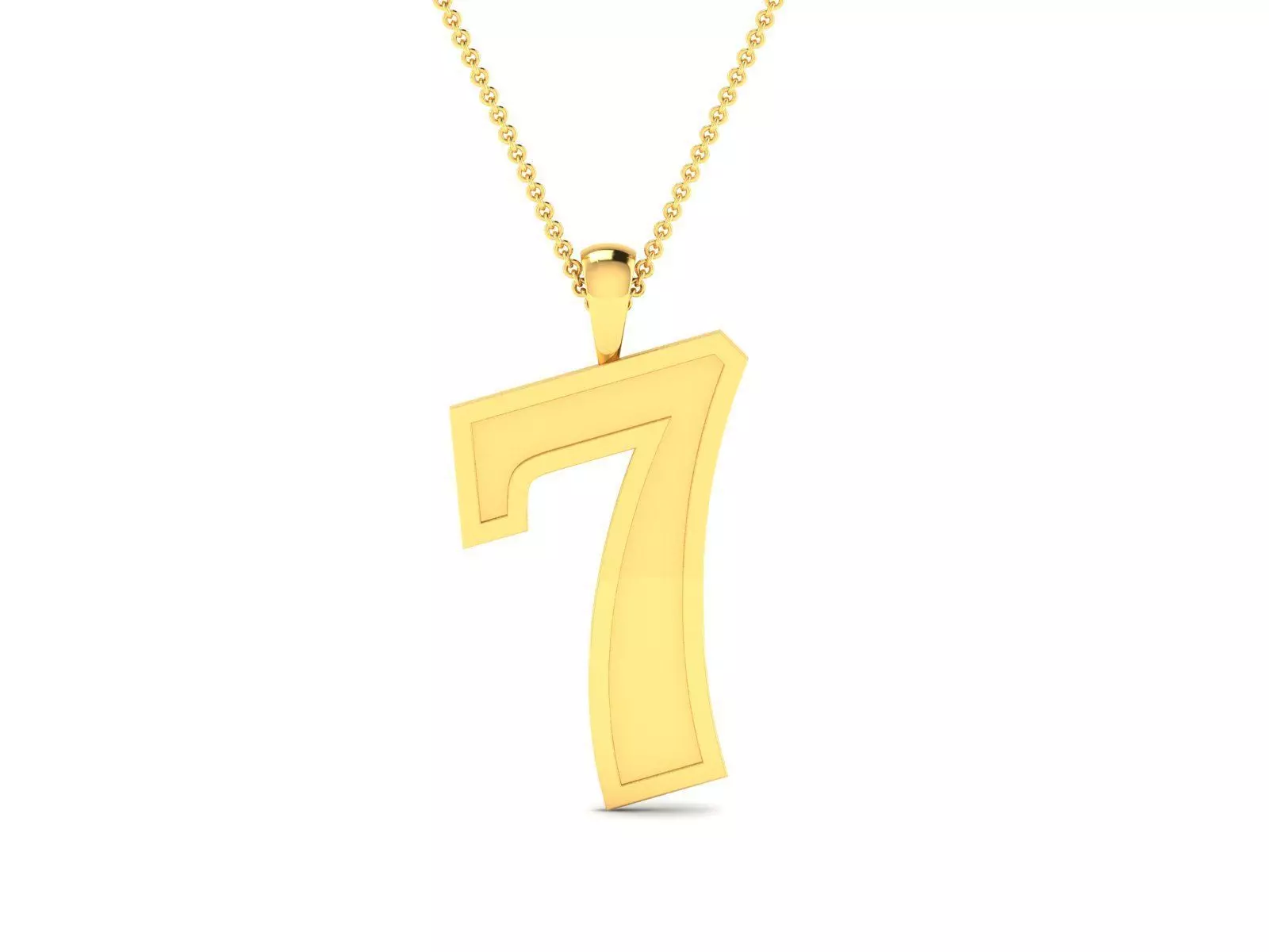 Number 7 pendant 3dm stl render detail 3D print model_0