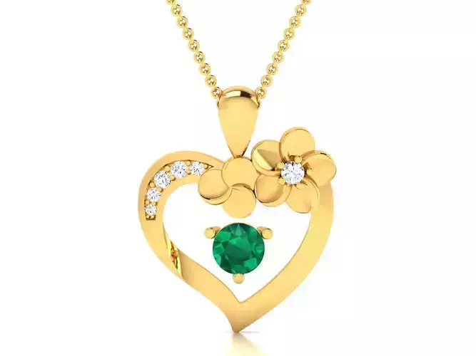 Women heart pendant 3dm render detail 3D print model