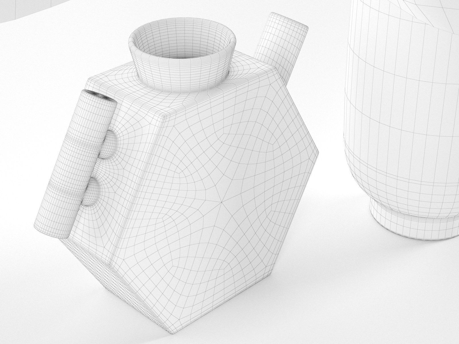 Aralia and Vases 3D model_4