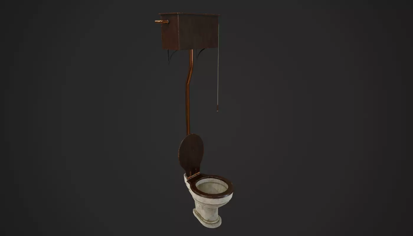 Antique Toilet - Game Ready Low-poly 3D model